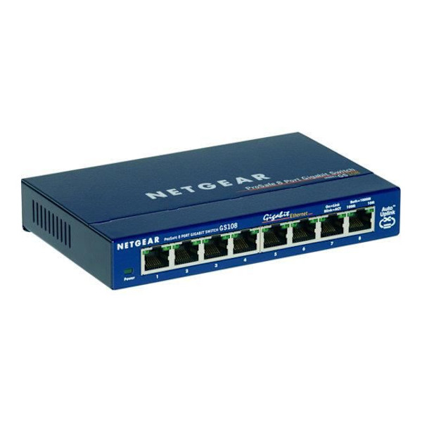 NETGEAR GS108 Koppar Gigabit Switch - 8 Port