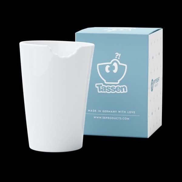 Mugg - MUGGAR - Mugg med ett bett - 400 ml - Vit - Porslin Bianco