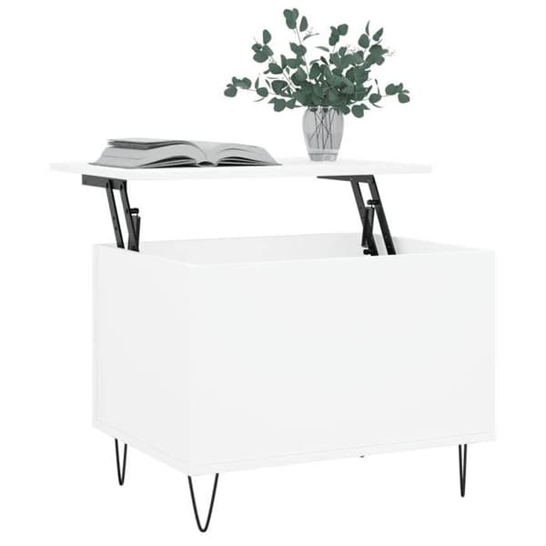 vidaXL Soffbord Vit 60x44,5x45 cm Konstruerat trä 830948