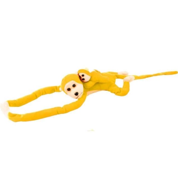 Gosedjur - Maskot - Apa med Baby - Gul - 90 cm - Mjuk och kramvänlig Gul