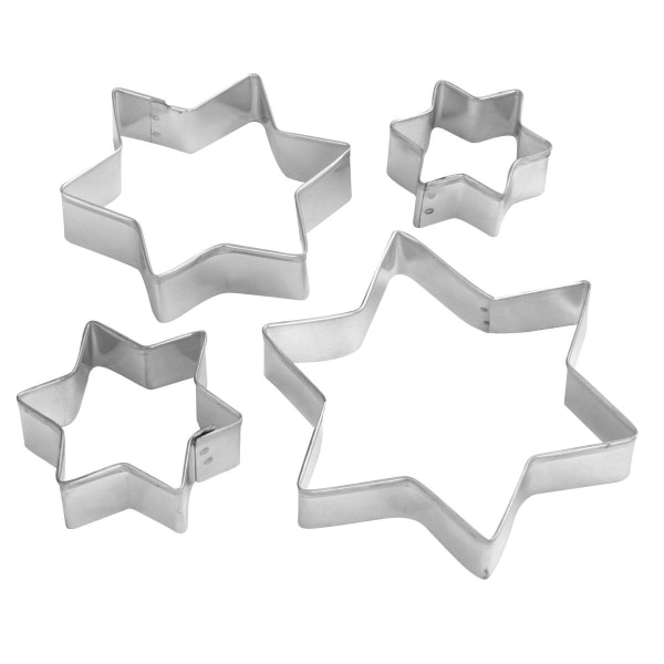 Set med 4 st stjärnformade julkakformar i olika storlekar Zenker Cookie Cutters 43009 Rostfritt stål