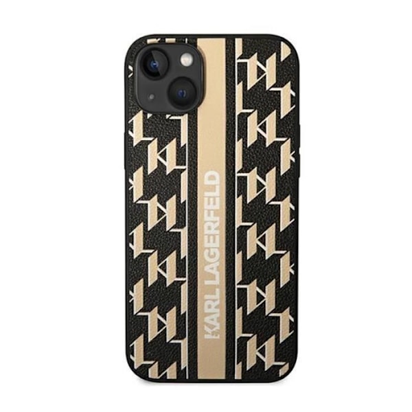 Karl Lagerfeld Monogram Stripe - Fodral för iPhone 14 Plus (Brun) - 3666339084851