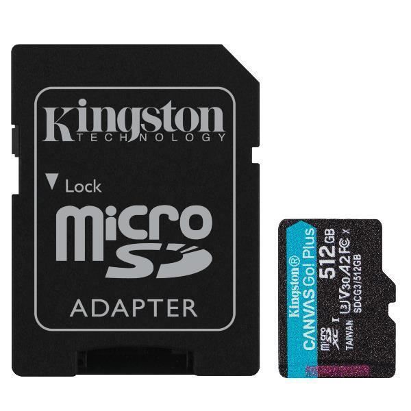 FÖRVARING, Minneskort, Micro SD, Kingston 512 GB Microsd Canvas Go Plus + Annons