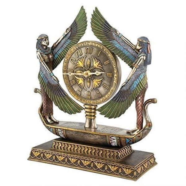 Design Toscano WU71647 Wings of Isis Egyptian Revival Desk Mantel Clock Statue, 16 tum, fullfärg