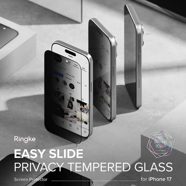 2-pack Ringke Easy Slide Privacy Härdat Glas Skärmskydd för iPhone 17 Pro Max - Integritet Integritet