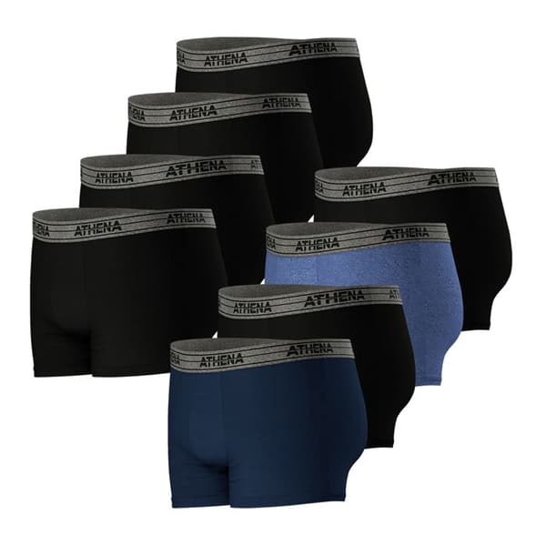 8-pack herrboxers Ecopack Basic Cotton Athena Blå-Svart-Blå melerad-Svart-Svart-S M