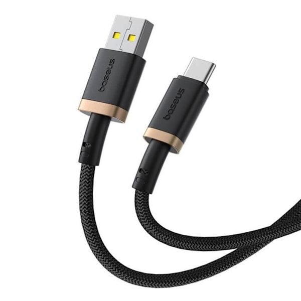 USB datakabel till Type-C, 60W, 1m - Baseus Dura (P1037780802U01-00) - Guld / Svart