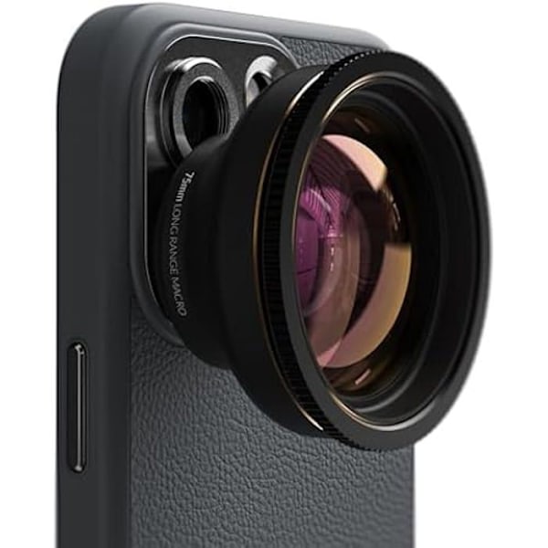 Shiftcam Objektiv makro LensUltra 75 mm lång räckvidd – Förstoring x 10, fokusavstånd 70–100 mm – Perfekt för att
