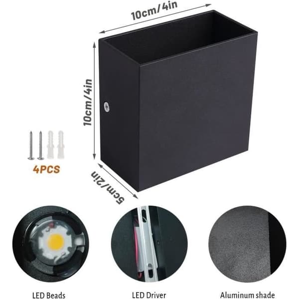 LED-vägglampa - INGEN - 2St - 7W - Vit - Nutida