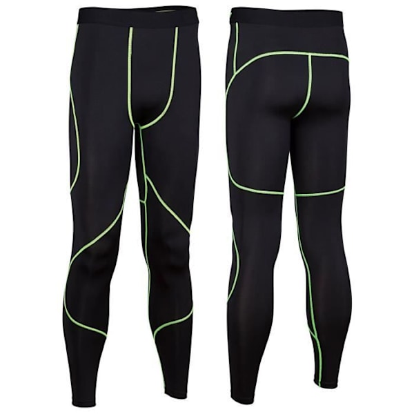 AVENTO Compression Tights - Män - Svart och grönt Svart M