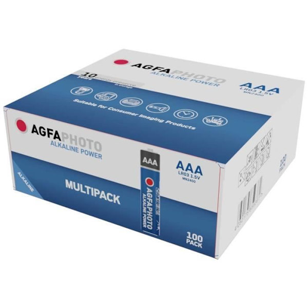 AgfaPhoto Power LR03 Batteri LR3 (AAA) alkalisk(er) 1,5 V 100 st.