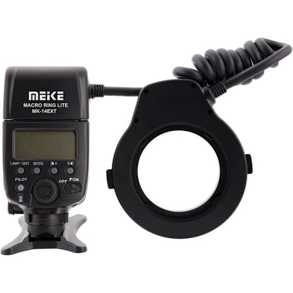 Blixtring makro med helt automatisk E-TTL-funktion - Meike MK-14EXT E-TTL makroblixtring för Canon med belysning