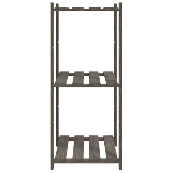 vidaXL 3-vånings förvaringsställ Grå 60x38x90 cm Furu 373387