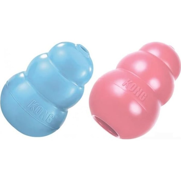 KONG valp Stor naturgummi studsande tuggleksak - för valp Rosa, Blå