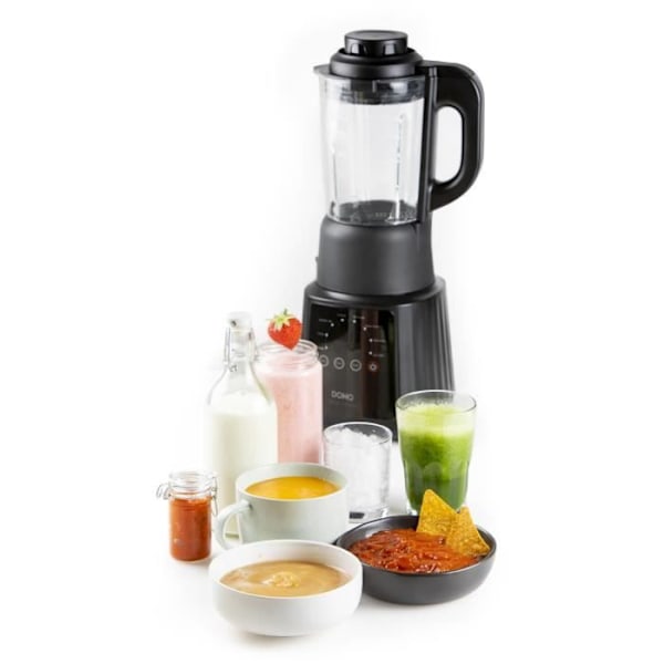Multifunktionsuppvärmd mixer - DOMO - DO726BL - 900 W - 1,2 L - 8 program - LED-display - Svart svart och klar