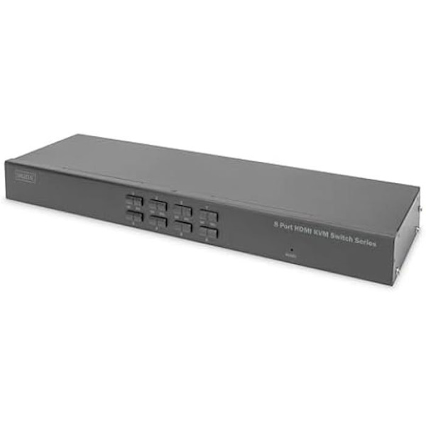 DIGITUS 8-portars HDMI KVM-switch - DDC-kommunikation - HDMI 1.4 - UltraHD 4k30Hz - USB-portar för mus och tangentbord - Svart
