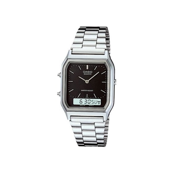 Klocka - CASIO - AQ-230A-1DMQ - Vintage - Stål - Digital - Vattentålighet 3 Atm Svart