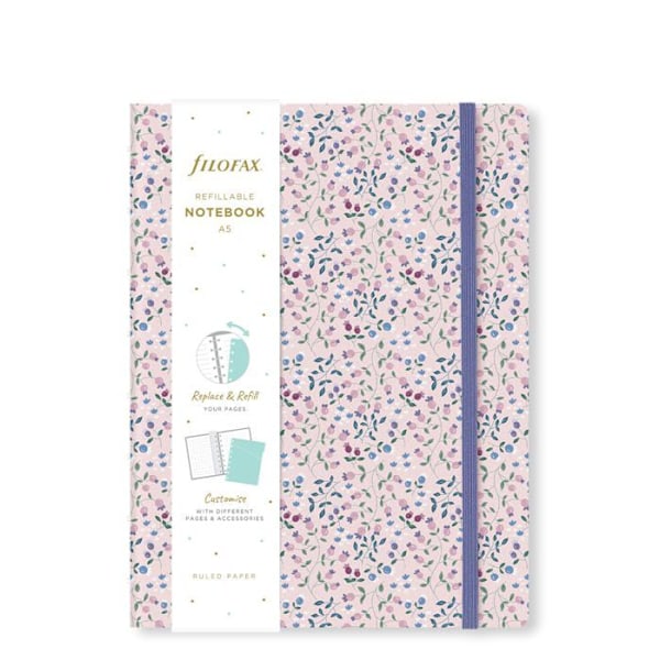 Anteckningsbok - Filofax resejournal - 179539 - Meadow Påfyllningsbar Rosa A5-format