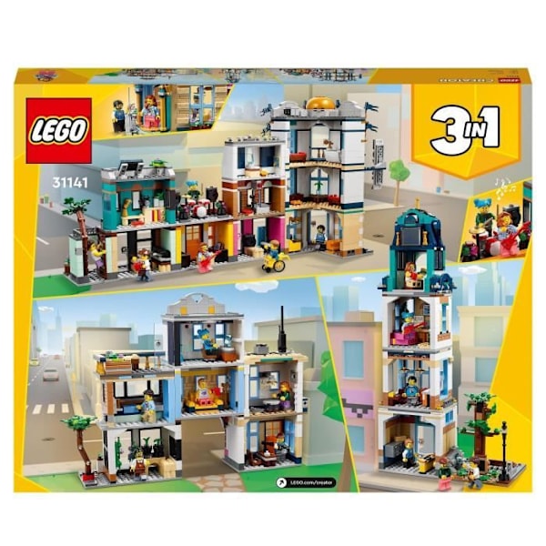 LEGO® Creator 31141 The High Street, Byggleksak med skyskrapa och Market Street, presentidé Flerfärgad