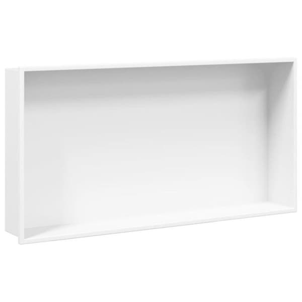Nisch för dusch matt vit 62x32x9 cm rostfritt stål