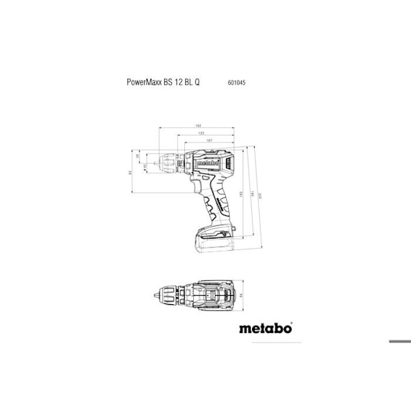 METABO 12V powermaxx BS 12 BL Q borrskruvdragare - snabb 2x4.0AH LIHD Asc55 - 601045800