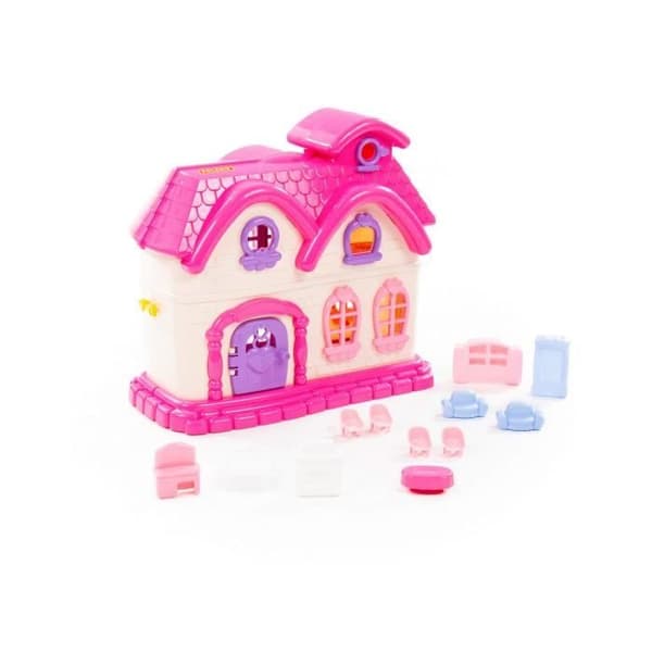 Dollhus - POLESIE - Sagoberättelse - 12 delar - Rosa - För Flicka Ros