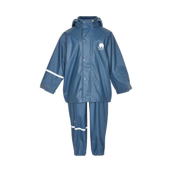 CeLaVi regndräkt Basic junior polyester mörkblå 2-delad marinblå 110 cm