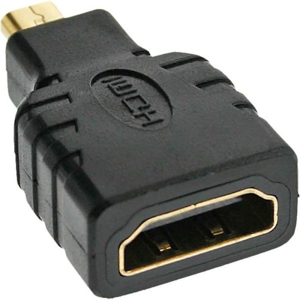 InLine® HDMI-adapter, HDMI A hona till Micro HDMI D hane, guldkontakter