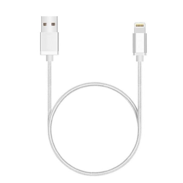 Metall nylonkabel för IPHONE X APPLE Lightning USB-laddare 1,5 m flätad kontakt - Färg:ARG