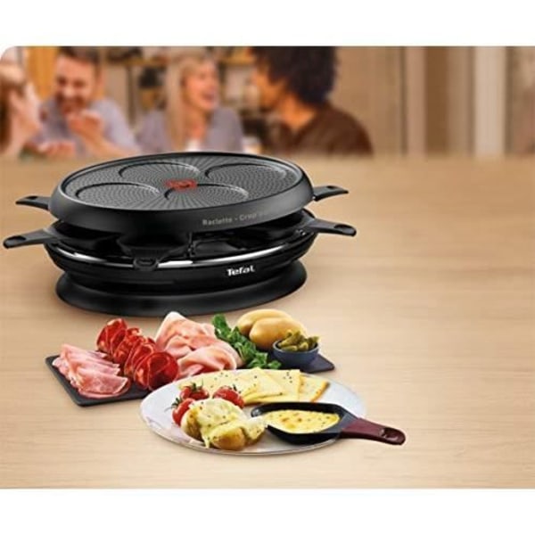 TEFAL Store'inn 2-i-1 Raclette Crêp'party Inbyggd förvaring Non-stick beläggning Powerglide kompatibel RE32081 Svart