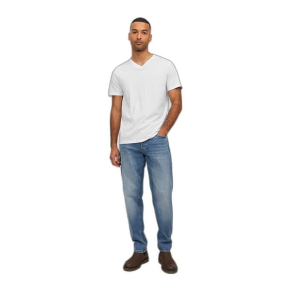 T-shirt med V-hals Jack & Jones Organic Basic - vit Vit S