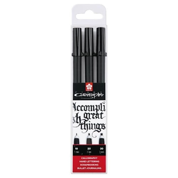 PIGMA Calligrapher Set med 3 svarta markörer