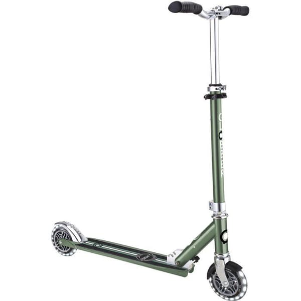 Tvåhjulig sparkcykel - GLOBBER - FLOW ELEMENT LIGHTS - Krom / Oliv KROM OLIV