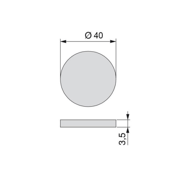 Emuca Set med 36 runda filtkuddar diameter 40mm självhäftande brun - 2038516