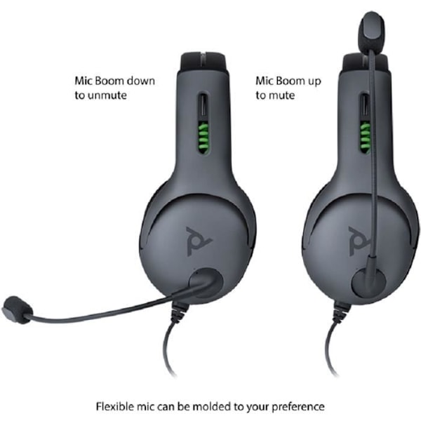 Headset - PDP - Nivå 50 - Grå - Flexibel mikrofon - Trådbunden
