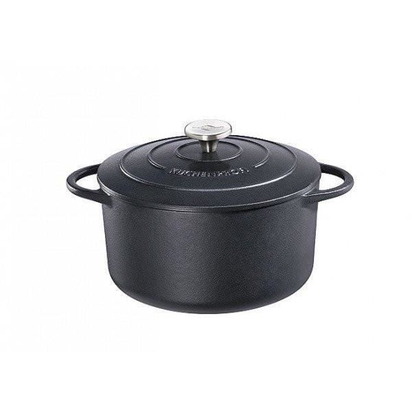 KUCHENPROFI Rund cocotte 22 cm Provence svart 0401001022 Svart