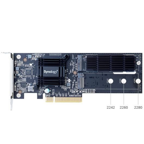 M.2 till PCI-adapter - SYNOLOGY - M2D18 - Svart - PCIe - 2280/2260/2242