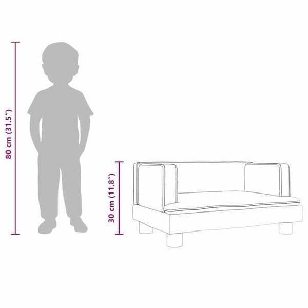 vidaXL Barnsoffa grå 60x40x30 cm konstläder, mini soffa, mini soffa-stol, mini soffa för barn, soffa av 3196327