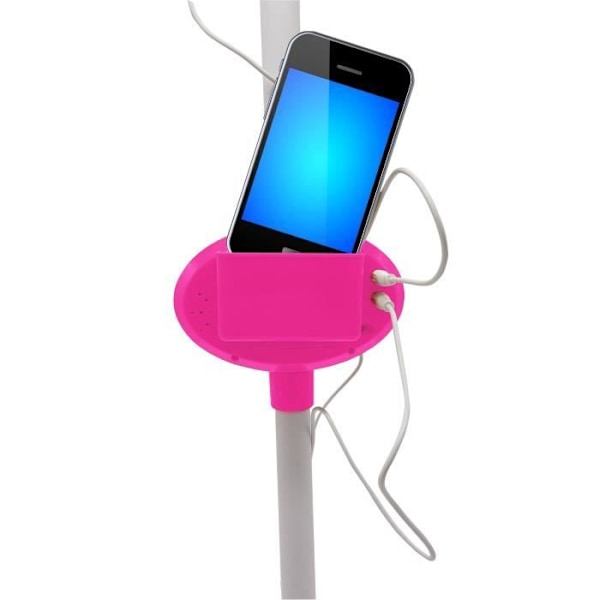 Justerbar belyst stativmikrofon med högtalare, ljudeffekter, Unicorn-färg Rosa