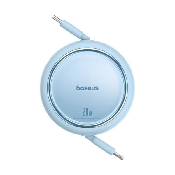 USB-C laddningskabel - BASEUS - Free2Pull - 20W - Dragsrullbar - 1m - Blå