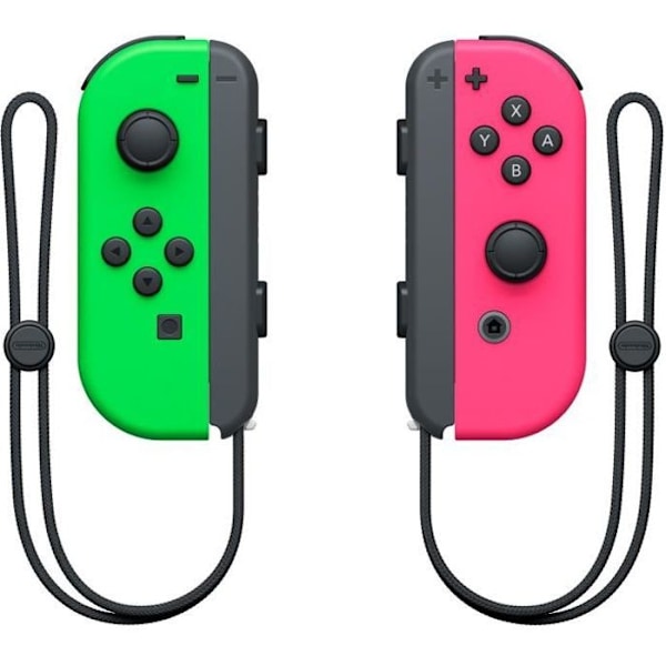 Ett par Neon Green & Neon Pink Joy-Con-kontroller för Nintendo Switch Neongrön och Neonrosa