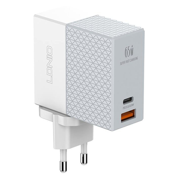 Laddare - Ldnio nätadapter - A2620C - Väggladdare USB, USB-C 65W + USB-C - USB-C-kabel