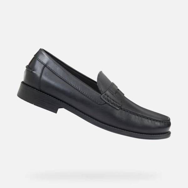 Geox U New Damon B Moccasin - SMO.LEA - Herr - Läder - Svart - Bred tå - Bekväm - Andas Svart 47