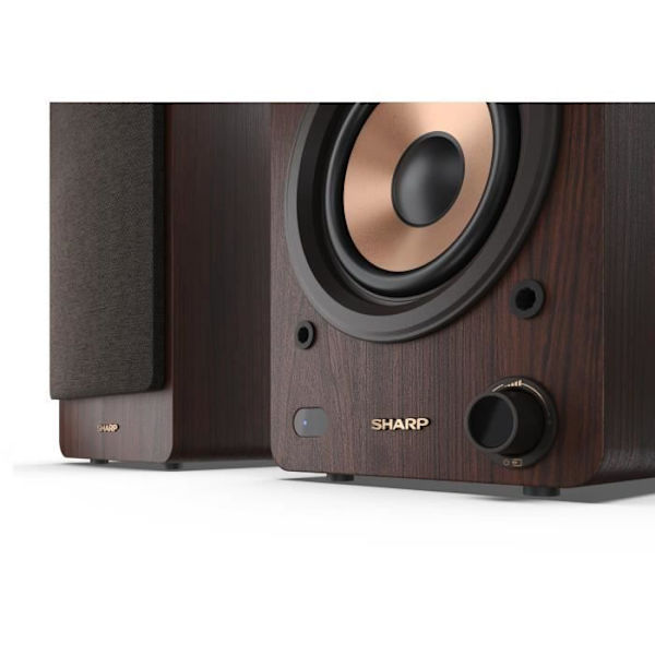 Bluetooth-högtalare - SHARP - CP-SS30(BR) - Brun bokhylla - 2x 30W - 2-vägs - Trådlös - 60W RMS kastanj
