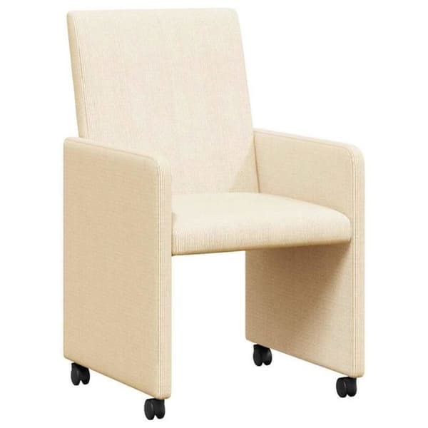 VidaXL Matstolsstolar med hjul 2 st Creme