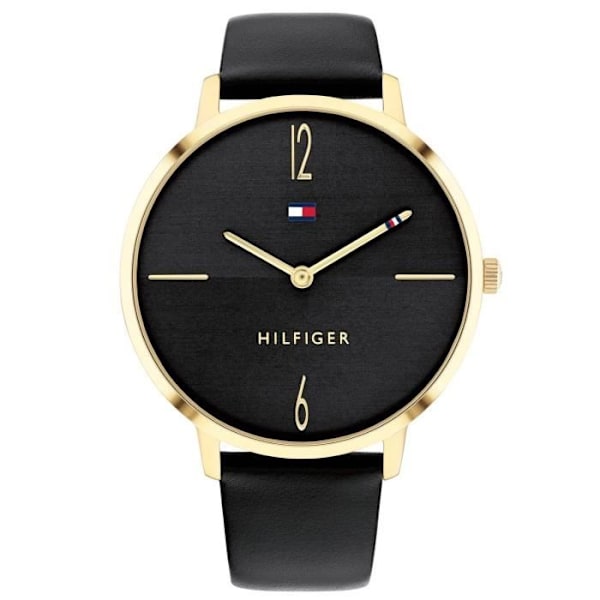 Klocka - Tommy Hilfiger - 1782379 - Kvarts - Svart läder - Vattentät 3 bar Svart