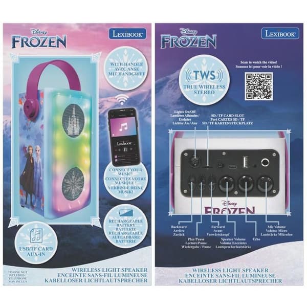 Kraftfull Bluetooth-högtalare med belysning Frost - med mikrofon BLÅ