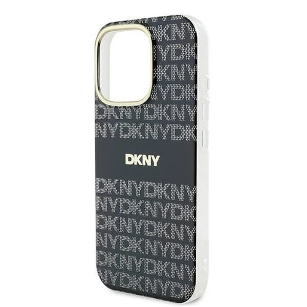 Coque för iPhone 16 Pro - DKNY Hardcase Repeat Texture Pattern With Stripe (DKHMP16LHRHSEK) - Svart