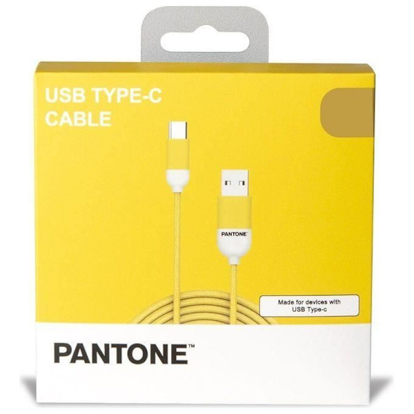 USB Type C-kabel - Celly - PTTC0015Y - Utgång 2,4 A - Längd 1 m - Gul