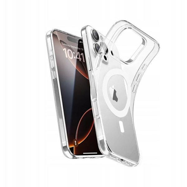 Vega Ātui magnetisk Teltech Magsafe för iPhone 16 Pro Max, genomskinlig överlägsen skal.